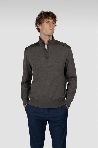 Men's Knitted Wool Zipped Sweater