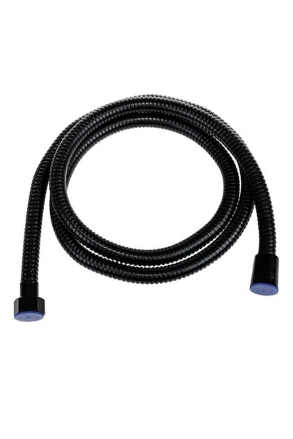 Furtun de duș spiralat din oțel, negru, 1/2 inch, 1,5 m