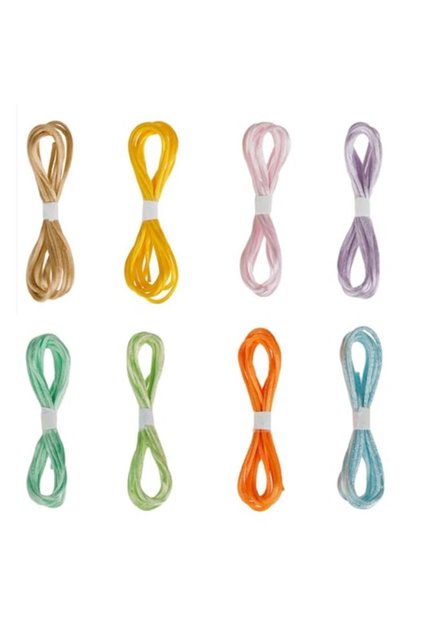 Set sireturi Satinat, 8 Buc, 1.8m, Multicolor, Poliester, MYONNA IT & E- COMMERCE ®