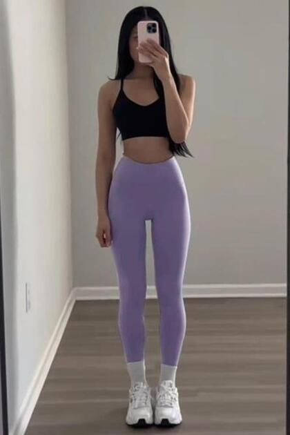 Lilac High Waist Women's Leggings Sh316