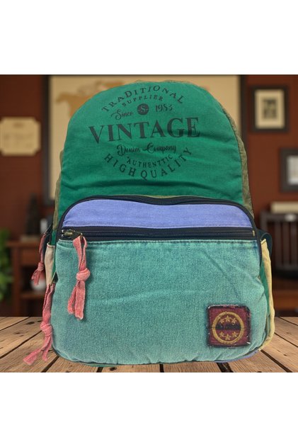 Quality Colorful Vintage Design Daily Backpack Trip School Travel Bag 31 cm X 41 cm