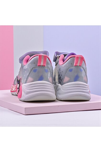 JOJO KIDS kız çocuk ışıklı kuromi deri spor ayakkabı , cırtlı ve