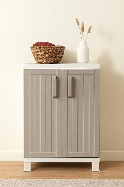 TOOMAX Wood Midi 2 Raflı Bahçe Dolabı, Balkon Dolabı, Banyo Dolabı