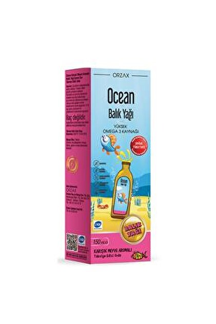 Orzax Ocean Omega 3 Limonlu Balık Yağı Şurubu150 ml 8697595870815