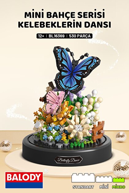HC-1 Heartfelt Butterfly Medley コレクション balody Mini Bahçe Serisi Kelebeklerin Dansı Yapı Bloğu Seti (530