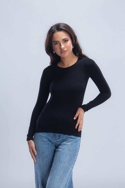 Solid Long-Sleeve Top