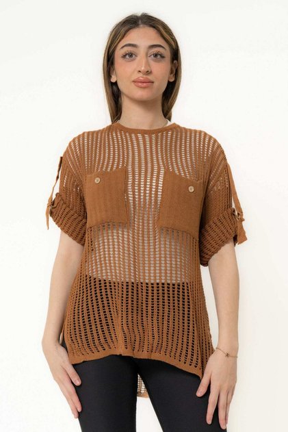 Lace Detail Checkered Top