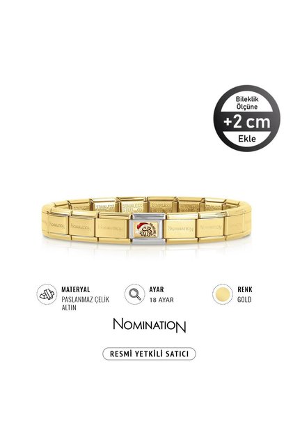 Italy Composable 18 Ayar Altın Noel Baba Ve Çelik Bileklik GOLD