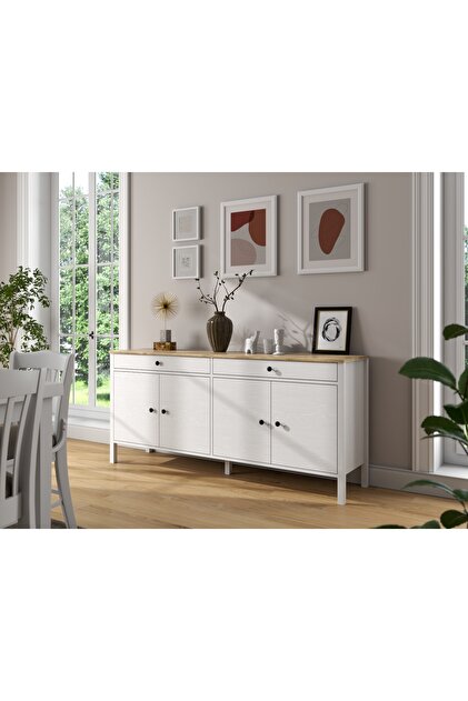 Sakura Ahşap Hunerika Lorena 4 Kapak 2 Çekmeceli Konsol -Wood