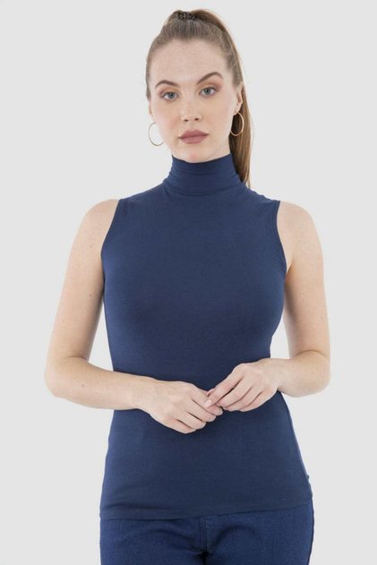 Solid High-Neck Top
