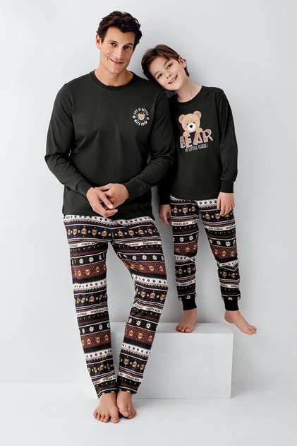 Family Pajama Set Combination, with Teddy Bears, Women'S, Men'S, and Children's Pajamas Sold Separately