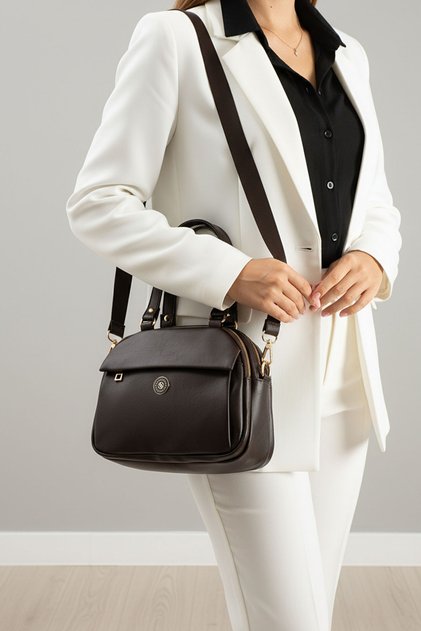 Women's 5-Compartment Long Crossbody Hand and Shoulder Bag