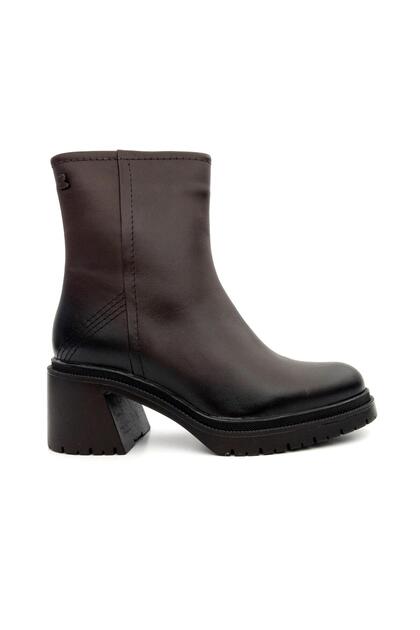 2552501K Women's Genuine Leather Thick Sole Zippered Casual Boots