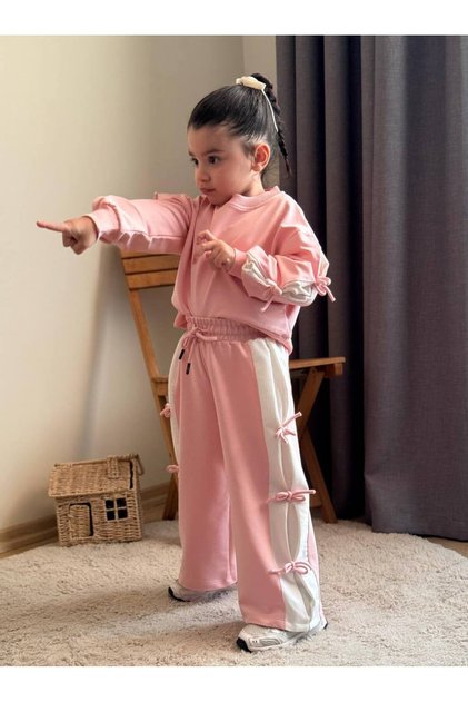 Girl's Bow Detailed 2 Thread Bottom and Top Set