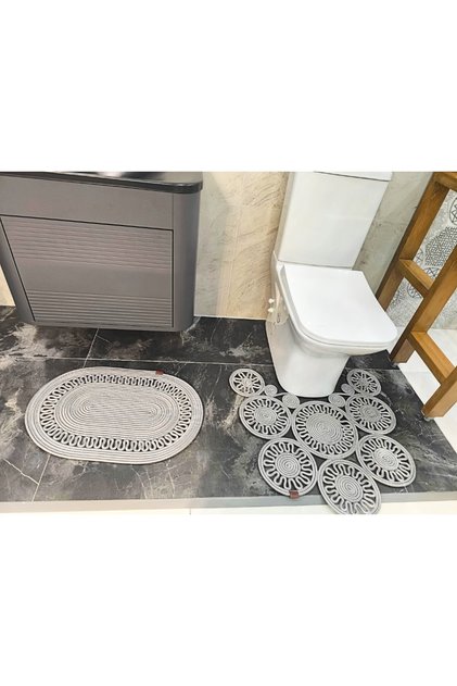 Gng Home Jute Rope Knitted Model Double Toilet Front Mat and Bathroom Mat Rug Carpet