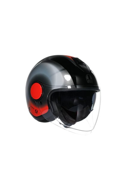 Eteres Levanto Black Silver Red Açık Kask
