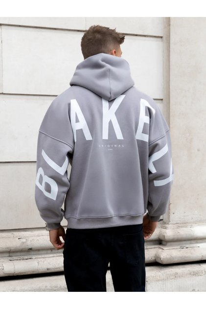 Unisex Women Men Blakey Wool Printed Custom Design 3-Thread Hooded Sweatshirt Hoodie