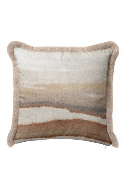 Luxury Natural Tone Fringed Pillowcase - Simple Elegant Bohemian Beige Tassel Throw Pillow Cover