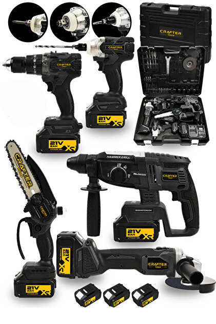 CRAFTERTOOLS 21 V Kömürsüz Motor 5'Li Set Şarjlı Hilti/Şarjlı