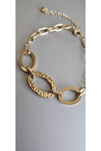 Stainless Steel Crushed Ring Chain Bracelet