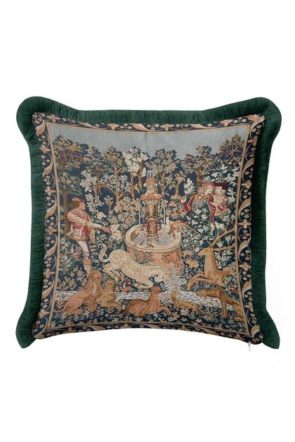 Avant-Garde Royal Elegance Fringed Pillowcase - Medieval Palace Rustic Tassel Throw Pillow Cover