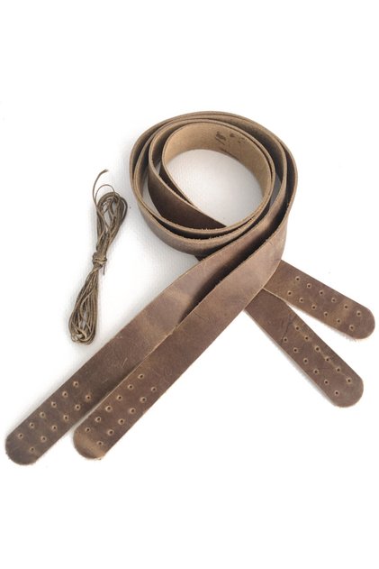 Genuine Leather Sew-on Bag Handle (PAIR/75 CM) - Crazy Sand Color