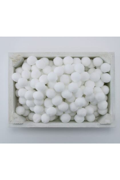 Plush Pompom 50 Pieces 2 Cm White