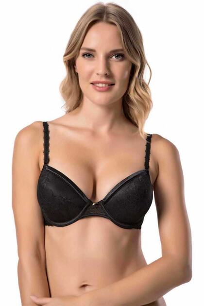 7003 Vanessa (black) Lace Padded Soft Cup Bra