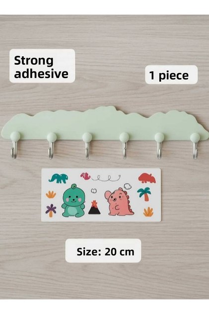 Children's Wall Hanger with 6 Hooks and Sticker Labels
