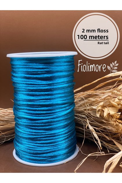 Flush Thread 2 mm Petro Green Color (Rat Tail) (1 Coil 100 Meters) Jewelry Accessory