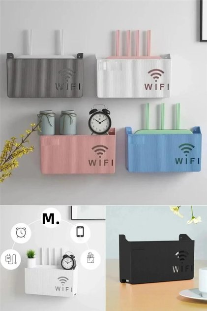 White Wifi Box Wall Mountable Fuse and Modem Storage Box 25X15X6 cm