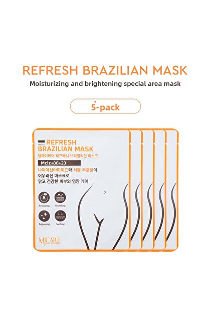 Refresh Brazilian Mask - Soothing, Moisturizing and Brightening Private Area Mask, Pack of 5