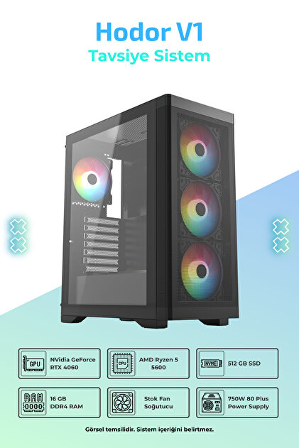 incehesap Hodor V1 R5-5600 16 Gb Ram 512 Gb Ssd 8 Gb Rtx4060