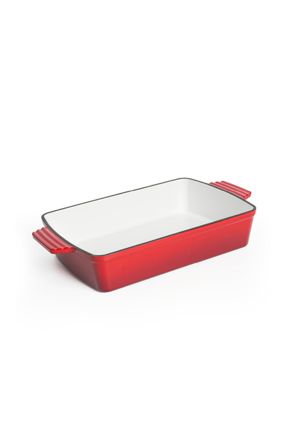 Healthy & Safe Enamel Cast Iron Rectangular Roasting Dish, 12-Inch