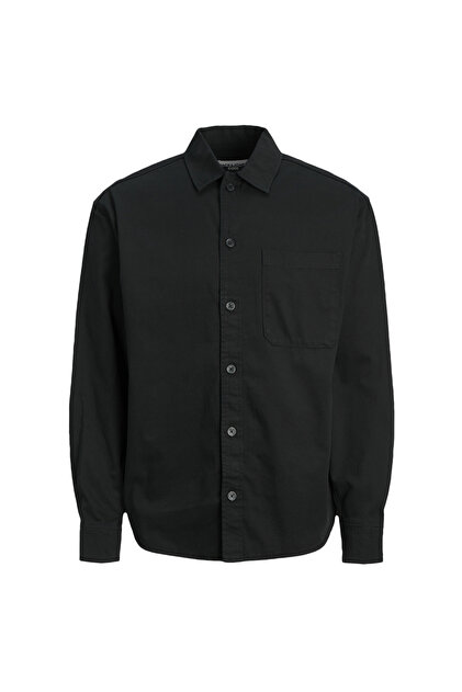 Jack & Jones Relaxed Siyah Erkek Gömlek JCOCOLLECTIVE ZAC