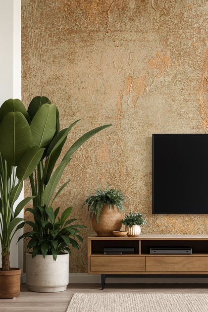 Rust Textured Natural Earth Wall - Map-14