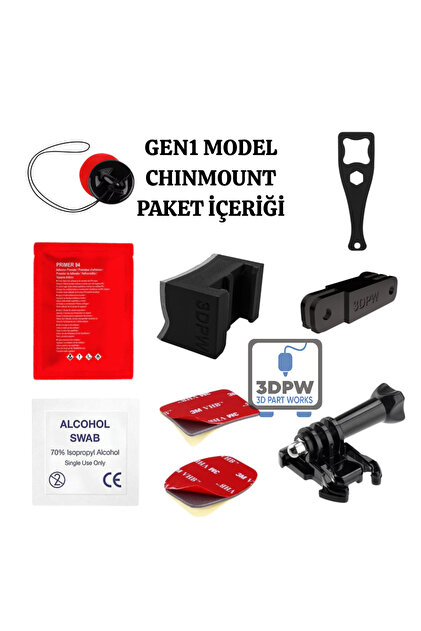 3DPW 3D PART WORKS 3dpw HJC F71 Kask uyumlu Chin Mount Aksiyon