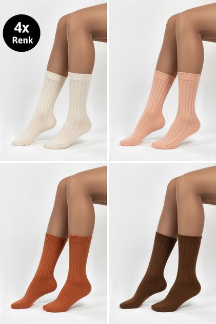 Original Women's Warm Comfort Premium Wool Ultra Soft Non-Binding Ankle Socks for Cold Feet, Suitable for Home Sleep and Daily Use, Boot and Bootie Compatible, Warm Winter Thermal Soft Touch Socks, 4 Pairs