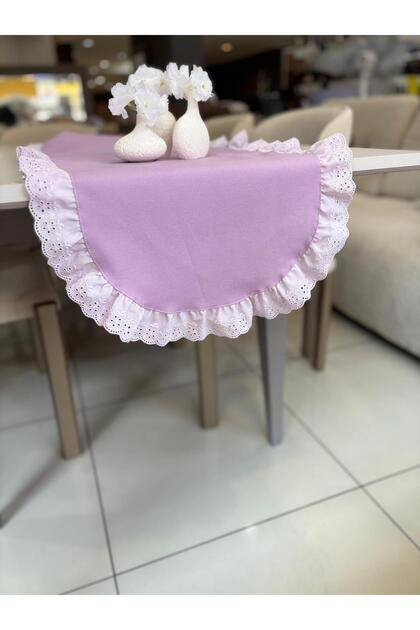 100% Cotton Scallop Frilled Oval Runner (40X110)
