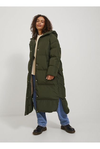 Koyu Yeşil Kadın Mont JXMISTY DOWN BLEND LONG PUFFER OTW
