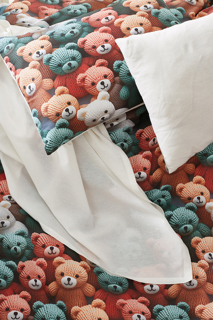 Baby & Kids Duvet Cover Set with Teddy Bear Cotton