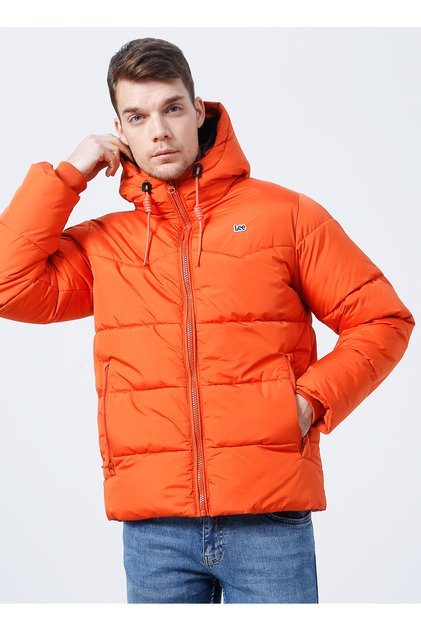 Regular Fit Turuncu Erkek Kısa Şişme Mont L88BNYBH_Puffer Jacket