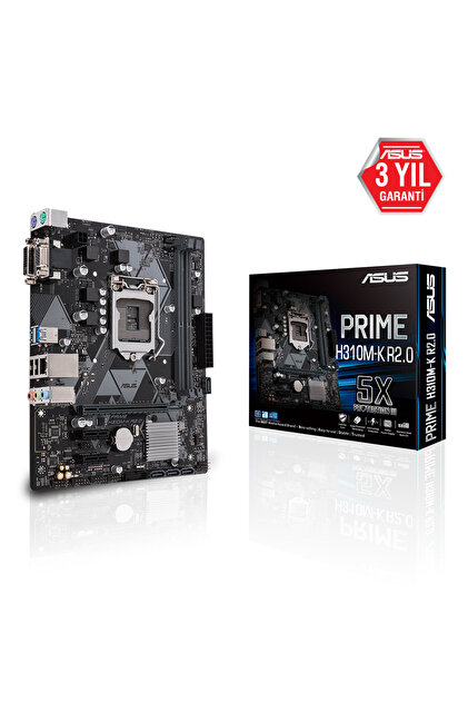 ASUS PRIME H310M-K R2.0 H310 DDR4 Vga GLan mATX DVI,USB3.1 1151Pv2