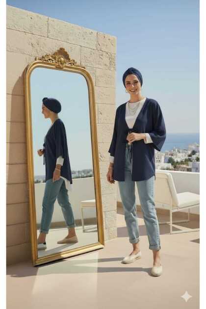 Tie Front Kimono Tunic Oversize
