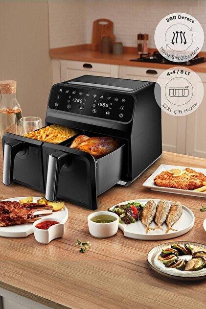 Karaca Multifry Xxxl 4+4 Litre Dijital Twin Iki Hazneli Airfryer