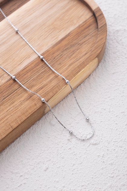 Steel Bulk Thin Dorica Chain Necklace Thin Twist Chain 1mm Elegant Minimal