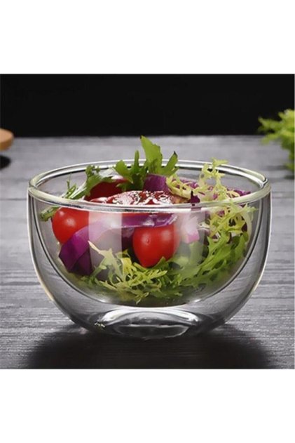 Double Wall Glass Bowl Snack Bowl Serving Bowl 300 ml 12480