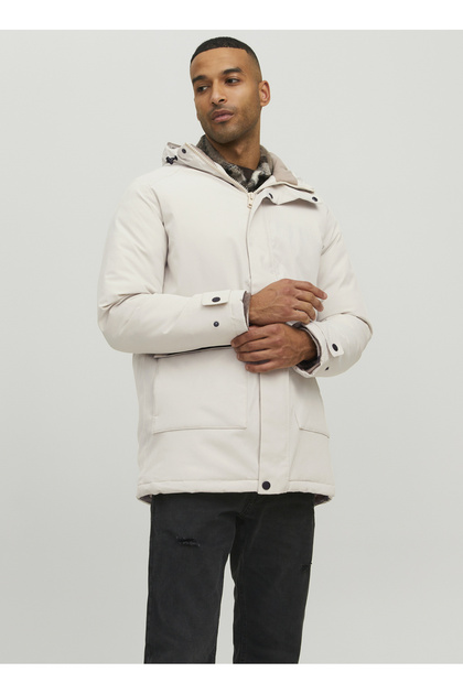 Jack & Jones Bej Erkek Kapüşonlu Mont 12211896_JJETIKO PARKA SN