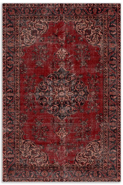 Eskitme Bordo Isparta Modeli Şönil Halı Kilim Yolluk Tasarım Çift Taraflı Makinada Yıkanabilir