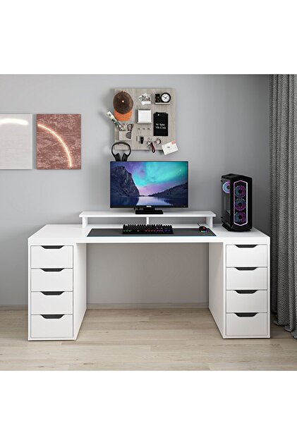 Minar Alen 180 Cm 8 Çekmeceli Geniş Çalışma & Oyuncu Masası